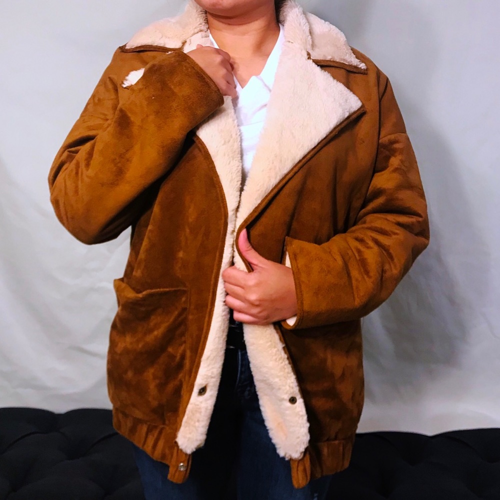 Honey Punch Faux Sherpa Faux Suede Coat - Picture 6 of 6